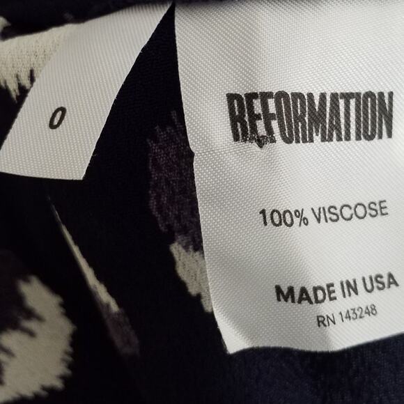 Reformation Womens Size 2 Navy Wild Child Leopard Print Short Sleeve Mini Dress - Picture 8 of 9